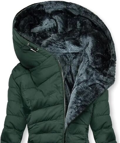Long Winter Coats for Women Waterproof Fleece Lined Thicken Puffer Jacket Sherpa Warm Parka Outwear With Fur Hood in Saudi Arabia