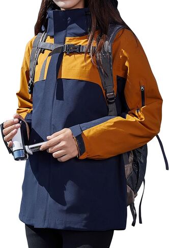 Women's 3-in-1 Waterproof Winter Jacket With Removable Inner Liner and Hooded Warm Jacket For Women in Saudi Arabia