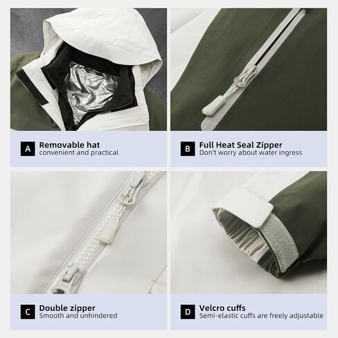 Women's 3-in-1 Waterproof Winter Jacket With Removable Inner Liner and Hooded Warm Jacket For Women in Saudi Arabia