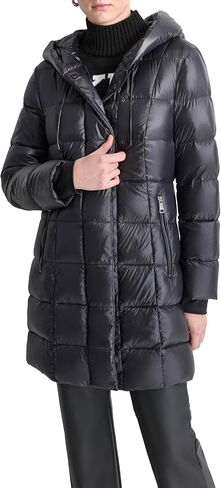 DKNY Women's Hooded Down-Filled Long Puffer in Saudi Arabia