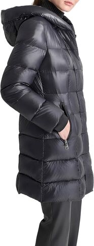 DKNY Women's Hooded Down-Filled Long Puffer in Saudi Arabia