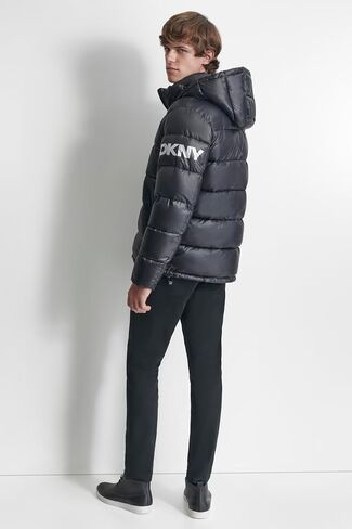 DKNY Men's Water Resistant Hooded Puffer Durable Cold Weather Jacket in Saudi Arabia