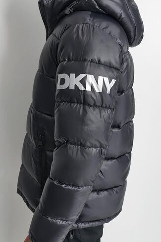 DKNY Men's Water Resistant Hooded Puffer Durable Cold Weather Jacket in Saudi Arabia