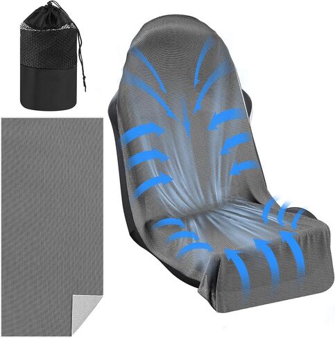Cooling Car Seat Towel Covers with Storage Bag Seat Post Workout Sweat Washable Cover Non Slip for Car Towel for Dog Pet Workout Outdoor Sport Activitie(Dark Gray) in Kuwait