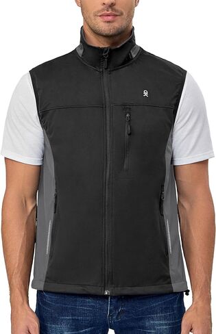 Little Donkey Andy Men's Lightweight Softshell Vest, Windproof Sleeveless Jacket for Running, Hiking, Cycling (Reflctive in Saudi Arabia