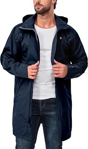 Little Donkey Andy Men's Waterproof Rain Jacket Outdoor Lightweight Rain Shell Mountain Windbreaker Long Coat for Hiking in Saudi Arabia