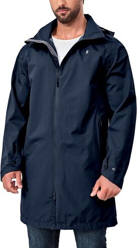 Little Donkey Andy Men's Waterproof Rain Jacket Outdoor Lightweight Rain Shell Mountain Windbreaker Long Coat for Hiking in Saudi Arabia