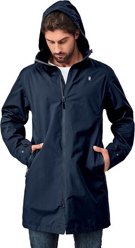 Little Donkey Andy Men's Waterproof Rain Jacket Outdoor Lightweight Rain Shell Mountain Windbreaker Long Coat for Hiking in Saudi Arabia