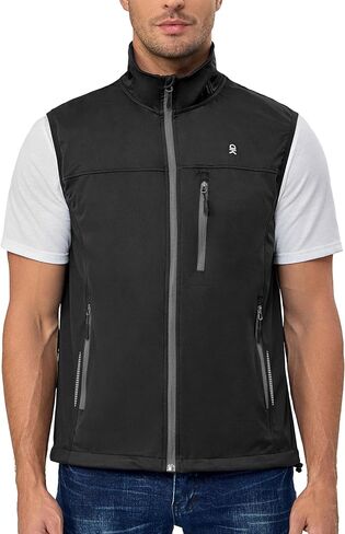 Little Donkey Andy Men's Lightweight Softshell Vest, Windproof Sleeveless Jacket for Running, Hiking, Cycling (Reflctive in Saudi Arabia