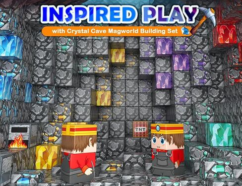 Large Magnetic Blocks 110PCS Ice Fire World Inspired Playset Kids Magnet Toys 1 inch Building Cubes Magworld Add-on Building Craft Sensory Toys Game Gifts for Kids Ages 3-5 4-6 5-7 8-12 in Kuwait