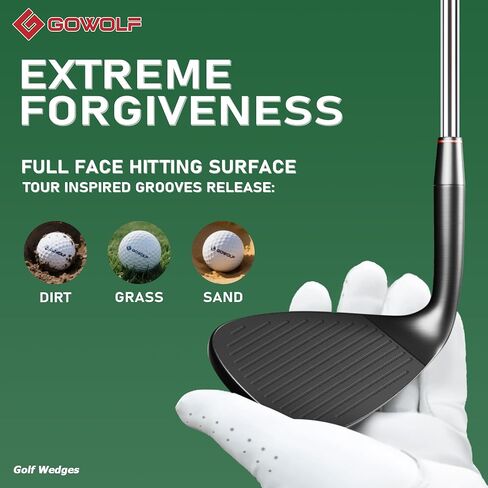 Gowolf Premium Forged Full Face Golf Golf Ledges 50/52/54/56/58/60 درجة فردية أو مجموعات للرجال ، واليد اليمنى Wedge Sand Wedge Lob Wedge ، Clolf Cl -CNC Milled Face لمزيد من الدوران - هدايا الجولف العظيمة in Kuwait