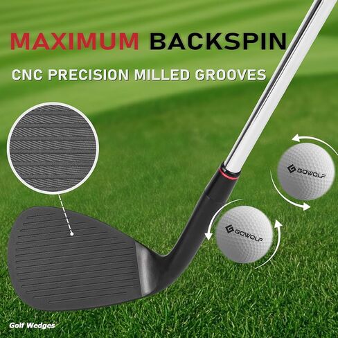 Gowolf Premium Forged Full Face Golf Golf Ledges 50/52/54/56/58/60 درجة فردية أو مجموعات للرجال ، واليد اليمنى Wedge Sand Wedge Lob Wedge ، Clolf Cl -CNC Milled Face لمزيد من الدوران - هدايا الجولف العظيمة in Kuwait