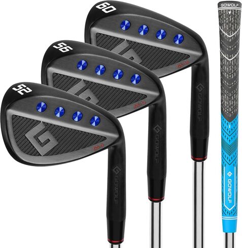Gowolf Premium Forged Full Face Golf Golf Ledges 50/52/54/56/58/60 درجة فردية أو مجموعات للرجال ، واليد اليمنى Wedge Sand Wedge Lob Wedge ، Clolf Cl -CNC Milled Face لمزيد من الدوران - هدايا الجولف العظيمة in Kuwait