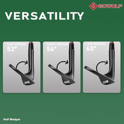 Gowolf Premium Forged Full Face Golf Golf Ledges 50/52/54/56/58/60 درجة فردية أو مجموعات للرجال ، واليد اليمنى Wedge Sand Wedge Lob Wedge ، Clolf Cl -CNC Milled Face لمزيد من الدوران - هدايا الجولف العظيمة in Kuwait
