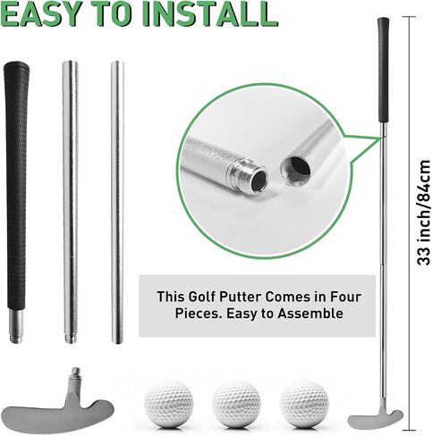 QPPKI Golf Putter - 33" Two-Way Putter for Left/Right Hand, with Practice Balls, Golf Combo Set for Men's Women's Kids, Indoor Outdoor Use in Saudi Arabia