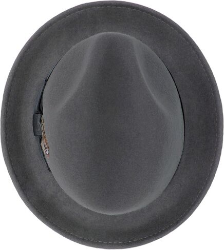 Belfry Trilby Men/Women Snap Brim Vintage Style Dress Fedora Hat 100% Pure Wool Felt Available in Black, Grey, Pecan (Medium Brown) in Kuwait