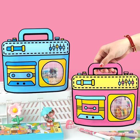 30Pack Cute Pink and Blue Gift Bag with Handle Cartoon Animal Shaped Goodie Bags with Stand-up Bottom For Birthday Baby Shower Decoration Party Favor Bags Snack Biscuit Baking Packaging Supplies in Kuwait