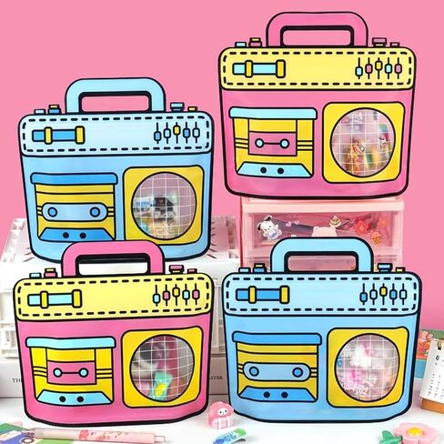 30Pack Cute Pink and Blue Gift Bag with Handle Cartoon Animal Shaped Goodie Bags with Stand-up Bottom For Birthday Baby Shower Decoration Party Favor Bags Snack Biscuit Baking Packaging Supplies in Kuwait
