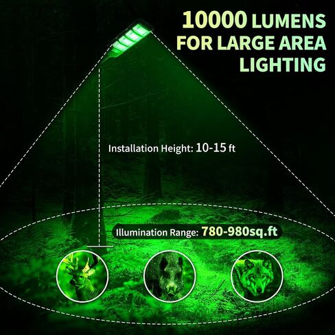 Hog Lights for Night Hunting - 2Pack Green Hog Hunting Lights, 10000LM Ultra Bright with Remote Control and Motion Sensor, Ideal Waterproof Green Light for Hunting Hogs Deer Coyotes Varmints in Saudi Arabia