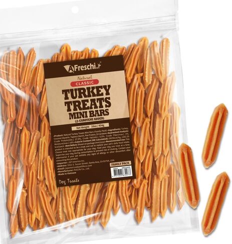 Afreschi Natural Turkey يعامل العصي β كاروتين المضافة 16 أوقية ، ومصادر الولايات المتحدة ، كلها طبيعية ، hypoallergenic ، قليلة الدسم ، وجبات جرو وتدريب سهلة الهضم ، جرو وتدريب in Kuwait