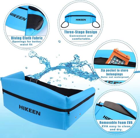 Hikeen Swim Belt for Adults/Kids,Water Aerobics Equipment with Fixing Straps and Zipped Pocket,Adults Pool Exercise Equipment for Pool Exercises and Workouts in Kuwait
