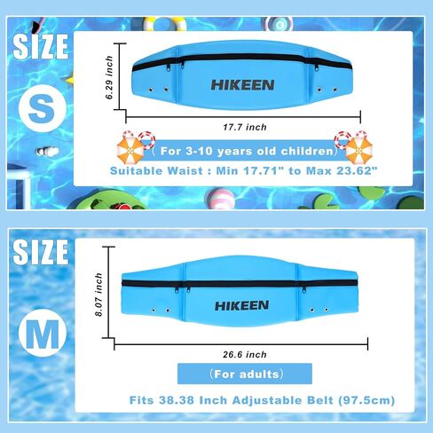 Hikeen Swim Belt for Adults/Kids,Water Aerobics Equipment with Fixing Straps and Zipped Pocket,Adults Pool Exercise Equipment for Pool Exercises and Workouts in Kuwait