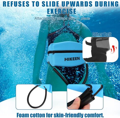 Hikeen Swim Belt for Adults/Kids,Water Aerobics Equipment with Fixing Straps and Zipped Pocket,Adults Pool Exercise Equipment for Pool Exercises and Workouts in Kuwait