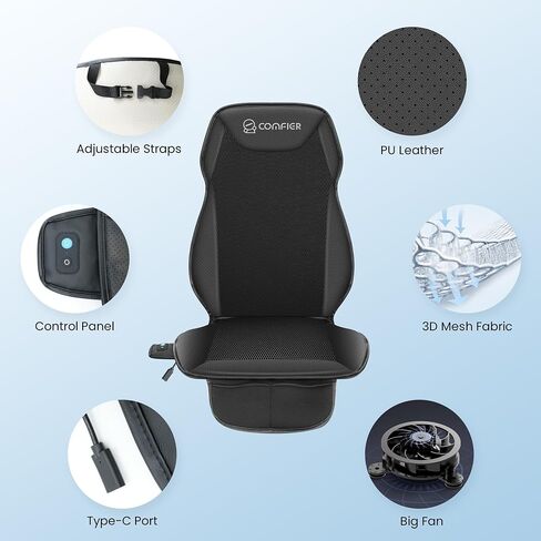 COMFIER Cooling Car Seat Covers Front Seats, Black 12V Cooling Car Seat Cushions, Front Seat Covers for Cars SUV Universal in Saudi Arabia