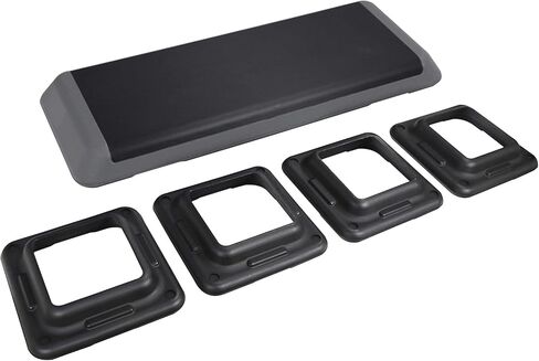 ZENY 43'' Exercise Aerobic Step Platform, Adjustable Fitness Stepper with 4 Stackable Risers, Aerobics Stepper Workout Stepper for Home Gym Cardio Strength & Training in Saudi Arabia