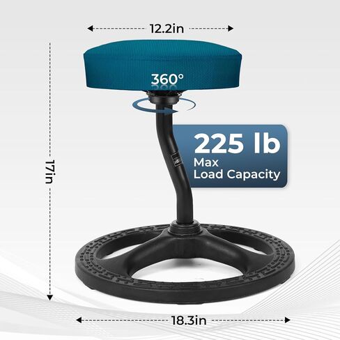 Fitness Seat, ADHD Chair Stool for Stability, Balance, Yoga, Office, School, Wellness, Active Sitting with Non-Slip Base and Washable Seat Cover in Kuwait