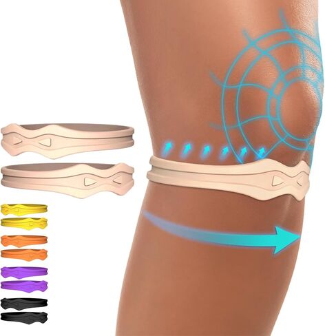 Fitgeno Knee Strap Patella دعم: فرقة الركبة لتخفيف آلام الأوتار في الركبة - ركبة هدفين لاعب التهاب الأوتار الذي يديرون كرة السلة الرياضية للرجال 2 عبوات (أصفر) in Saudi Arabia