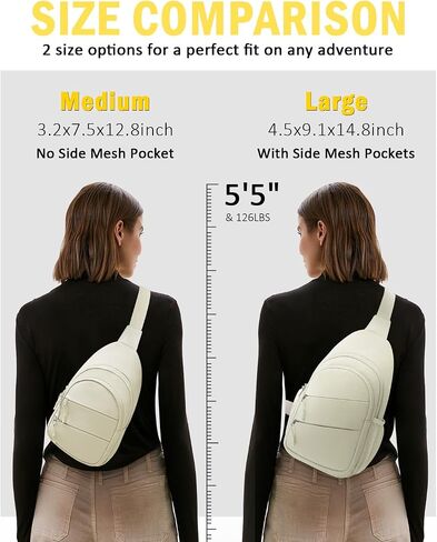 Tuwubi Crossbody Bags for Women, Sling Bag for Men | Small Hiking Backpack Shoulder Bag Lightweight for Outdoors Travel (Medium, Black) in Kuwait