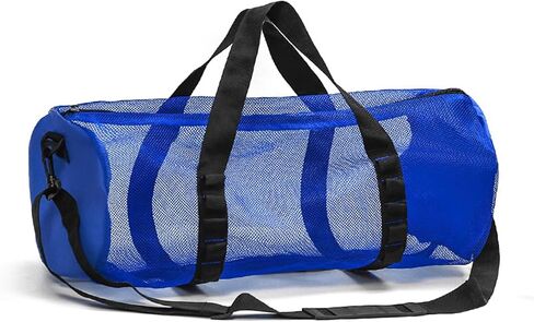Diving Scuba Surfing Snorkeling Dive Mesh Beach Bag Duffle Bags with Zipper and Adjustable Shoulder Strap for Travel Fitness Camping Swim Gym Gears Balls 23" x 11" in Saudi Arabia