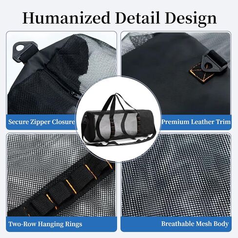 Diving Scuba Surfing Snorkeling Dive Mesh Beach Bag Duffle Bags with Zipper and Adjustable Shoulder Strap for Travel Fitness Camping Swim Gym Gears Balls 23" x 11" in Saudi Arabia