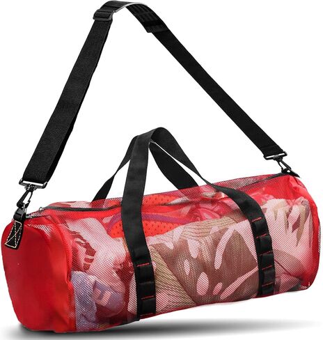 Diving Scuba Surfing Snorkeling Dive Mesh Beach Bag Duffle Bags with Zipper and Adjustable Shoulder Strap for Travel Fitness Camping Swim Gym Gears Balls 23" x 11" in Saudi Arabia