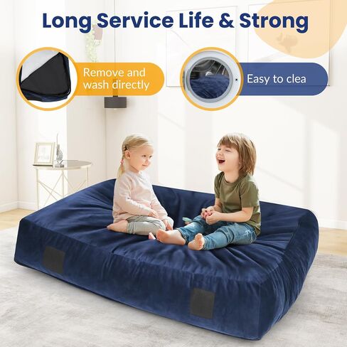 Crash Pads for Kids Sensory, Sensory Crash Pads for Autistic Children, Crash Pads Sensory Pads, Crash Pads Sensory, for Children and Adults,with Washable Cover (5 feet x 5 feet) Blue in Saudi Arabia