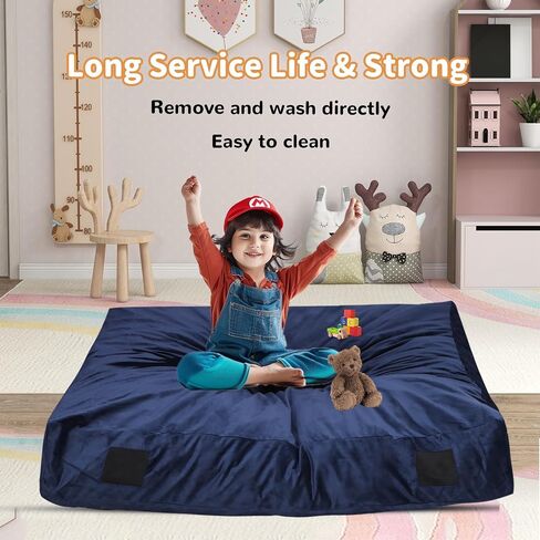 Crash Pads for Kids Sensory, Sensory Crash Pads for Autistic Children, Crash Pads Sensory Pads, Crash Pads Sensory, for Children and Adults,with Washable Cover (5 feet x 5 feet) Blue in Saudi Arabia