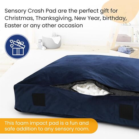 Crash Pads for Kids Sensory, Sensory Crash Pads for Autistic Children, Crash Pads Sensory Pads, Crash Pads Sensory, for Children and Adults,with Washable Cover (5 feet x 5 feet) Blue in Saudi Arabia