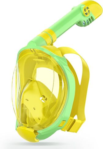 Greatever Snorkeling Gear for Kids，Ideal Gifts of Kids Snorkel Mask，Full Face Snorkel Mask Kids with Camera Mount，Safe Breathing for Enchanting Travel in Saudi Arabia