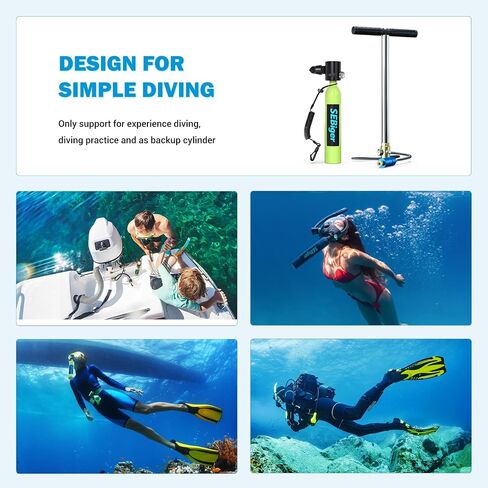 دبابة الغوص مع شهادة DOT قابلة لإعادة الاستخدام scuba 0.5L Pony Bottle دعم 5-10 دقائق اسطوانة الغوص مناسبة للعمل تحت الماء/الترفيه تحت الماء in Kuwait