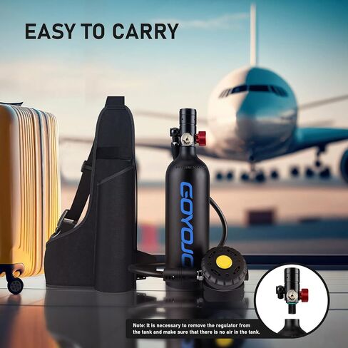 GOYOJO 1L Mini Scuba Tank with Mask – DOT Certified Portable Diving Air Tank, 3000 PSI Max Pressure, Pony Bottle Underwater Breathing Device for Snorkeling & Scuba Diving in Saudi Arabia