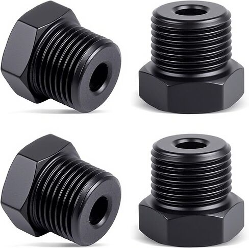 1/8 "NPT Plug Male Hex Hex Adapter Adapter Aluminium Black 4pcs in Saudi Arabia