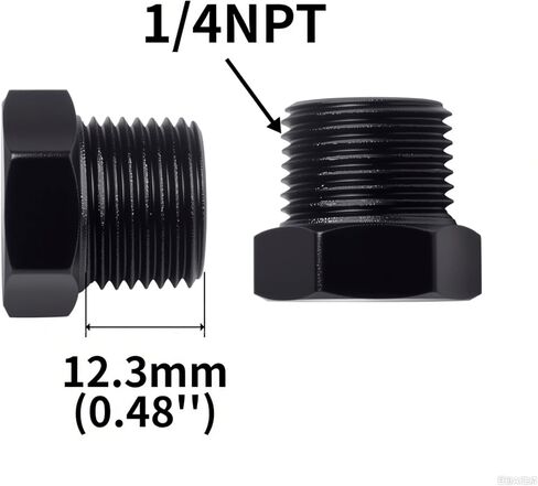 1/8 "NPT Plug Male Hex Hex Adapter Adapter Aluminium Black 4pcs in Saudi Arabia