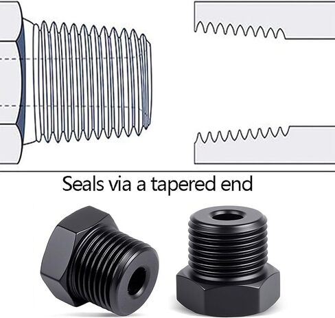 1/8 "NPT Plug Male Hex Hex Adapter Adapter Aluminium Black 4pcs in Saudi Arabia