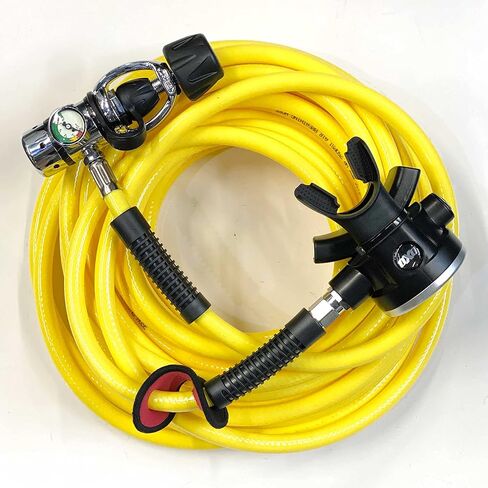 Hookah Kayak Diving Regulator Hose Kit DxD First and Second Stage Reg Button Gauge Long Hose Ideal for Boat Cleaning Dock Maintenance and Scuba Diving in Kuwait