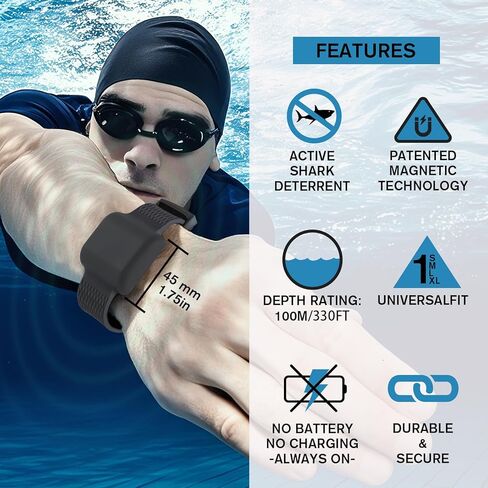 Magnetic Shark Repellent Bracelet – Diving Gear & Surfing Accessory with Adjustable Fit | Eco-Friendly Shark Deterrent Band for Snorkeling, Swimming & Ocean Safety in Kuwait