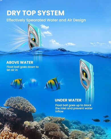 OutdoorMaster Mobula Snorkeling Gear for Adults, Diving Mask and Snorkel Set with Tempered Glass Anti-Fog, TOP Dry Snorkel for Diving Snorkeling Swimming in Saudi Arabia