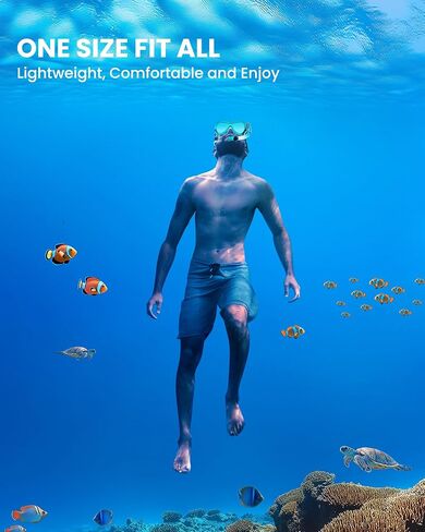 OutdoorMaster Mobula Snorkeling Gear for Adults, Diving Mask and Snorkel Set with Tempered Glass Anti-Fog, TOP Dry Snorkel for Diving Snorkeling Swimming in Saudi Arabia