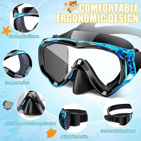 Snorkeling Set for Kids, Full Dry Snorkeling Mask Set for Adults, Anti-Fog Protection, Unisex,HD Panoramic View, Snorkeling Gear for Kids 4-14 Age in Saudi Arabia