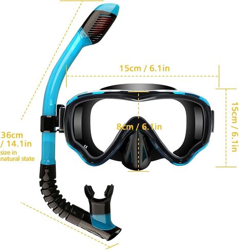 Snorkeling Set for Kids, Full Dry Snorkeling Mask Set for Adults, Anti-Fog Protection, Unisex,HD Panoramic View, Snorkeling Gear for Kids 4-14 Age in Saudi Arabia